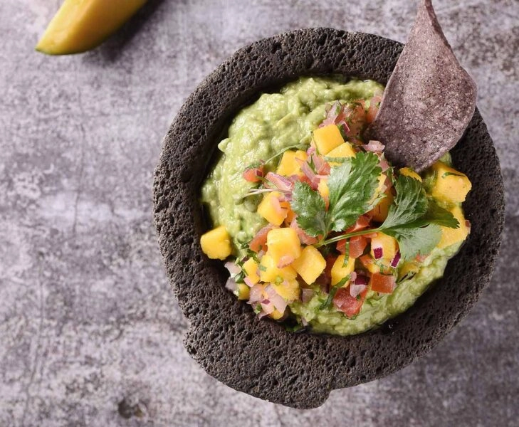 Plato de guacamole del restaurante Santita
