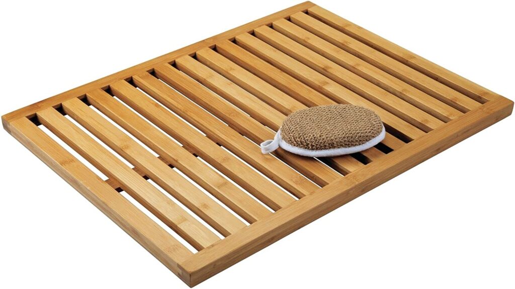 Alfombrilla de baño de bambú eco.