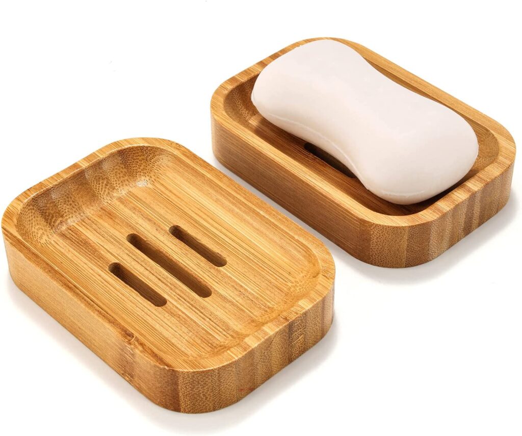 Jabonera de bambú para el baño