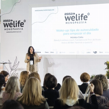 Mónica Ceño durante su ponencia en el pasado ASISA WeLife Menopausia Madrid. FOTO: Chus García.