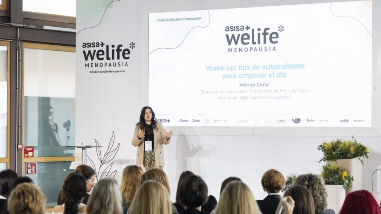 Mónica Ceño durante su ponencia en el pasado ASISA WeLife Menopausia Madrid. FOTO: Chus García.