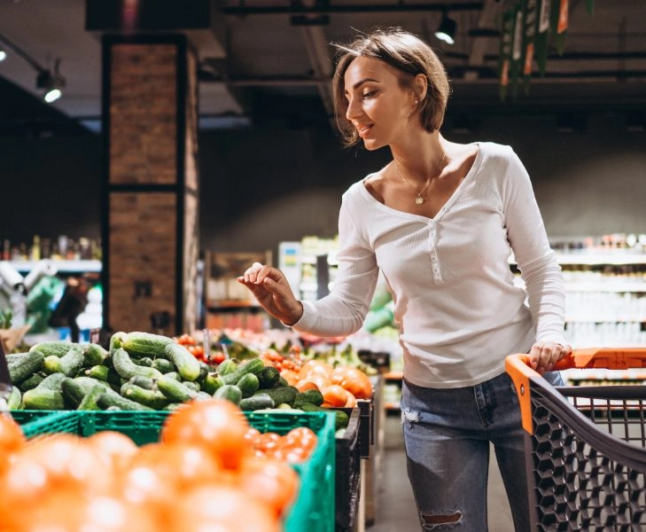 Woman shopping at the grocery store