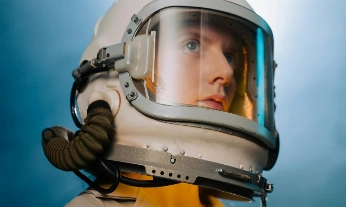 Mujer con casco de astronauta como metáfora visual del futuro del bienestar y la búsqueda de nuevos tratamientos de longevidad como el que ha publicado Gwyneth Paltrow