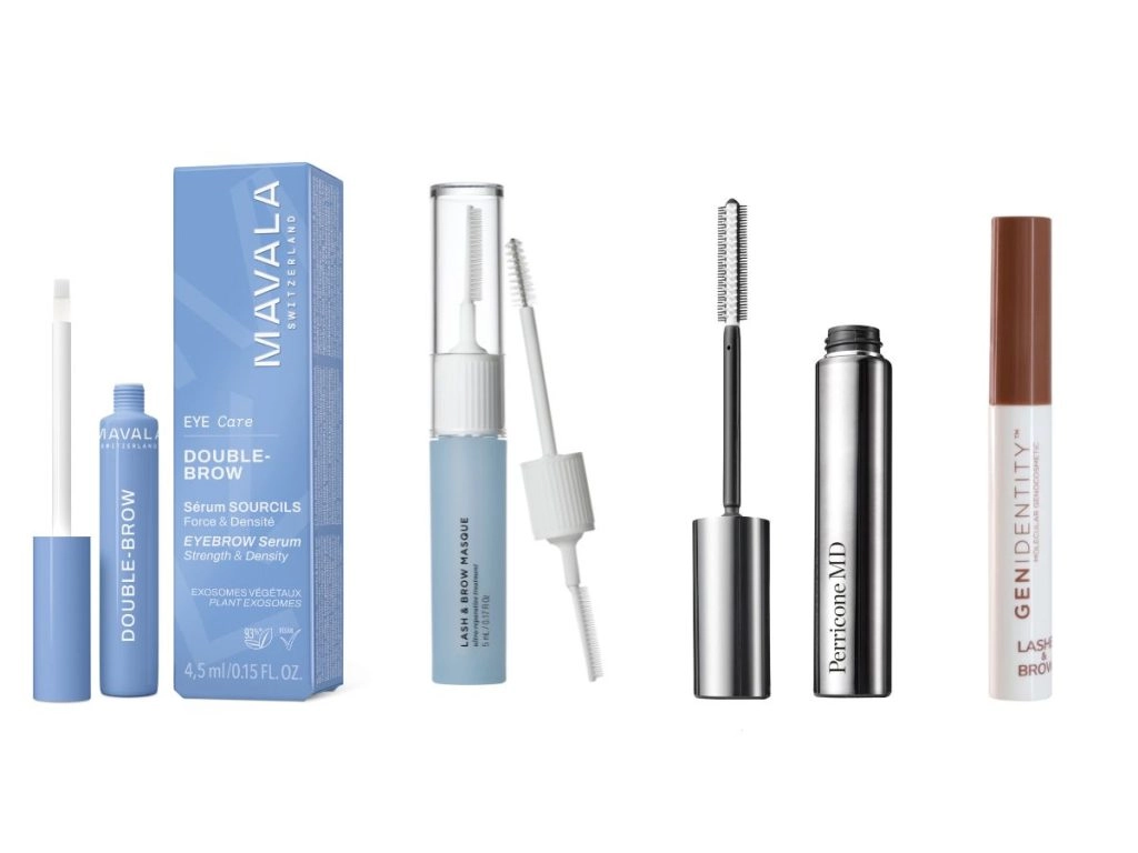Bodegón de productos cuidado cejas y pestañas