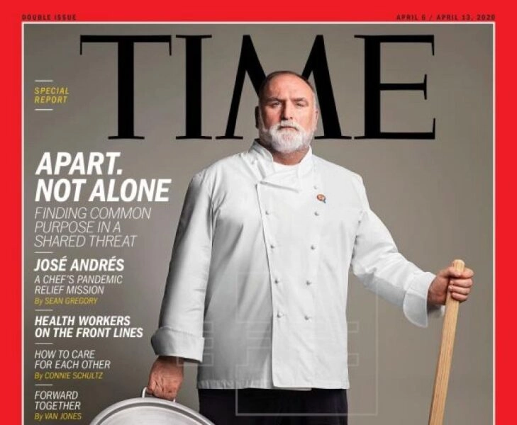 El chef José Andrés en la portada de Time por su solidaridad