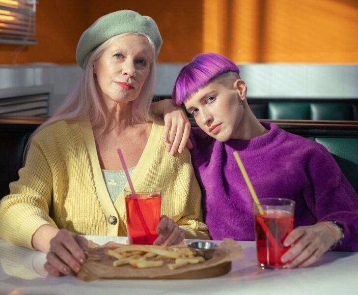 Madre hablando de menopausia con su hija adolescente