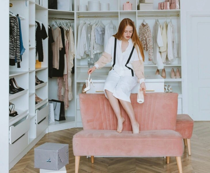 IA como estilista personal Mujer elige ropa con IA como estilista personal